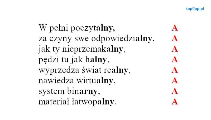 przykład monorymu
