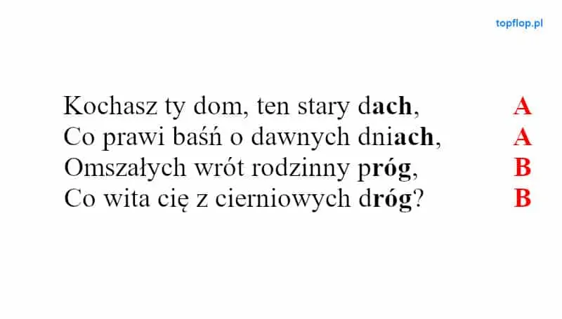 przykład rymów parzystych