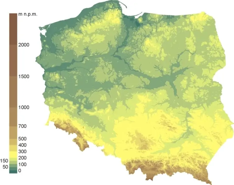 mapa hipsometryczna