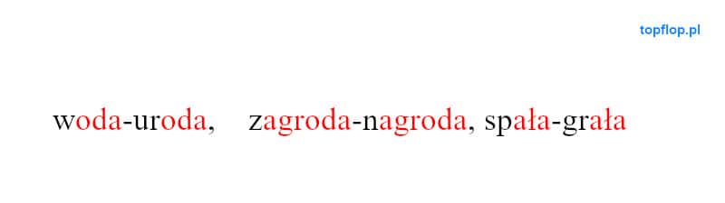 przykład rymów żeńskich