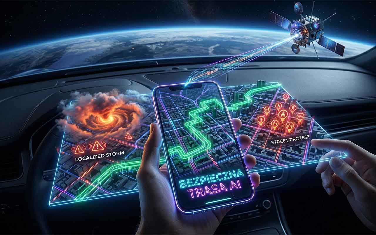 Nawigacja AI 2026 Bezpieczne Omijanie Stref Ryzyka Gemini Generated Image 