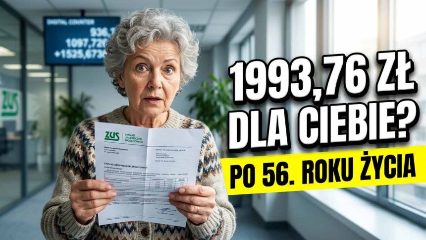 Świadczenie przedemerytalne 2026: Nowa kwota 1993,76 zł po 56. roku życia