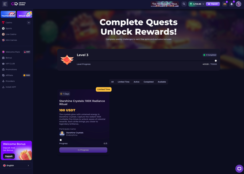 Explore Bigger Rewards with the VIP Club & Quests at Crypto-Games.io