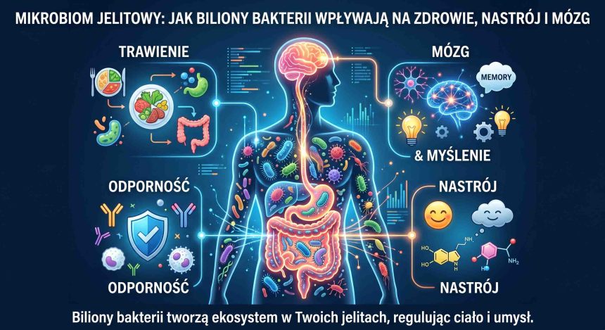 Mikrobiom jelitowy: jak biliony bakterii w twoich jelitach wpływają na zdrowie, nastrój i mózg