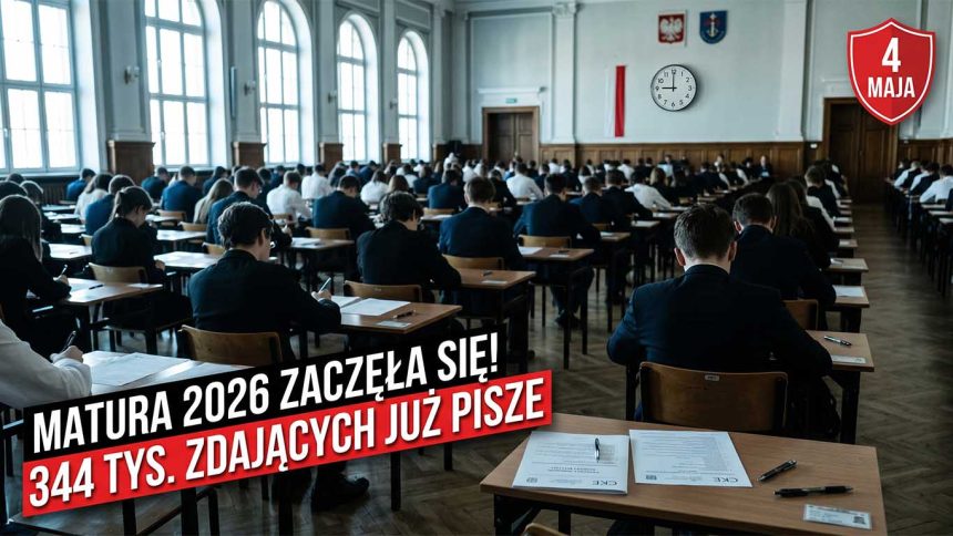 Matura 2026 z języka polskiego: start 4 maja, 344 tys. zdających na linii