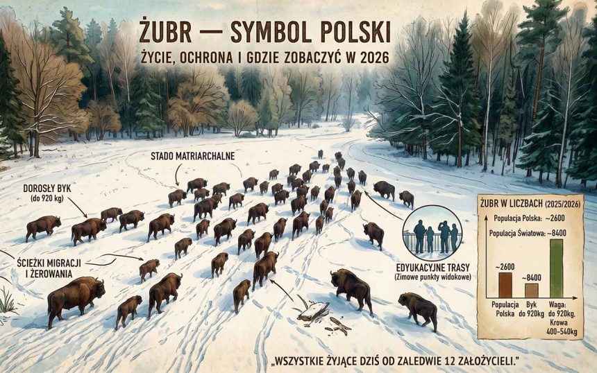 Żubr — symbol Polski: Życie, ochrona i gdzie zobaczyć w 2026