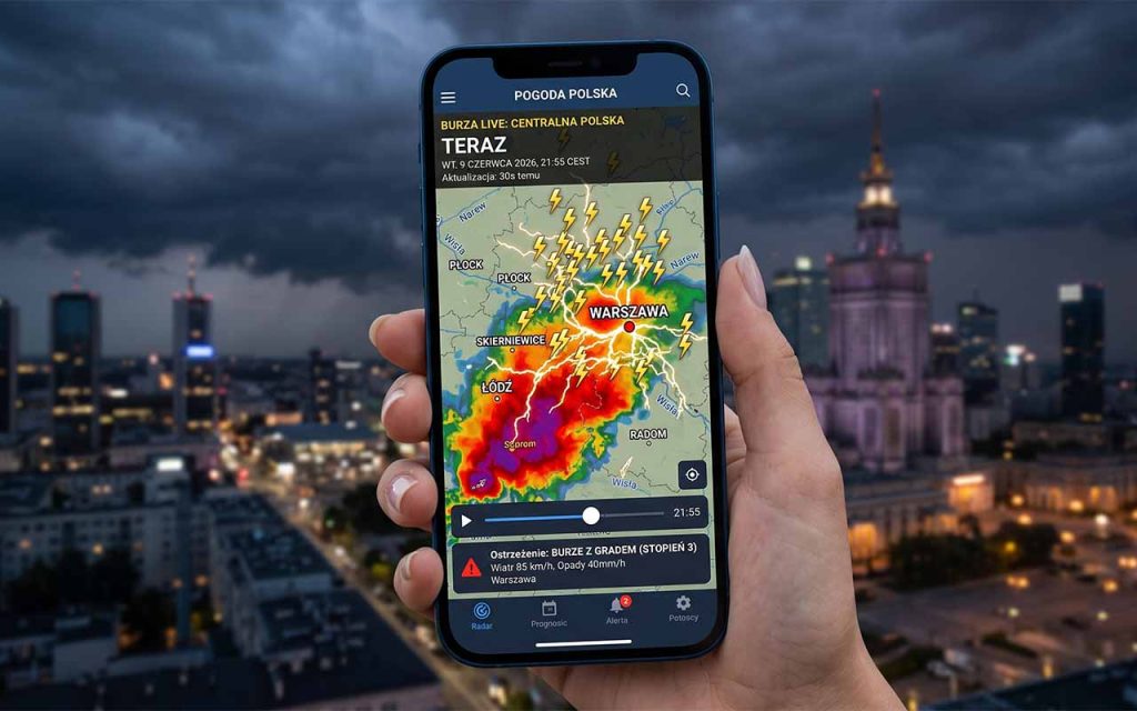 Gdzie jest burza 9 czerwca? Radar opadów i mapa wyładowań na żywo