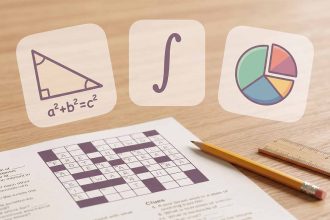 Krzyżówki „Matematyka" online — 3 poziomy z odpowiedziami