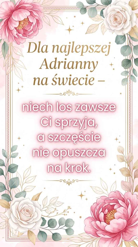 Krótkie wiadomości SMS dla Adrianny