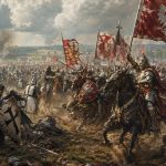 Bitwa pod Grunwaldem 1410: poznaj przyczyny wojny, dowódców, liczebność wojsk, kolejne fazy walki, mapę pola bitwy oraz polityczne skutki zwycięstwa Jagiełły.