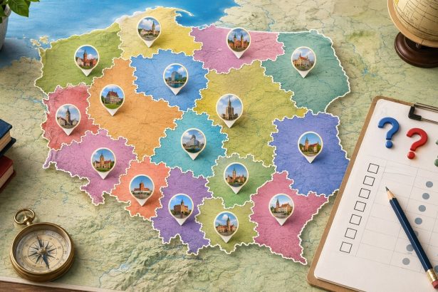 Województwa i ich stolice: sprawdź mapę administracyjną Polski, tabelę 16 regionów, województwa z dwiema stolicami oraz quiz z odpowiedziami.