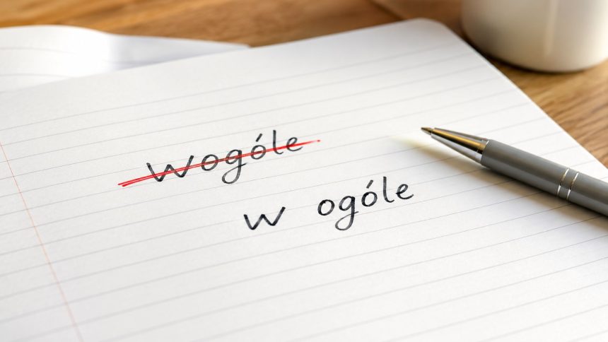 W ogóle” czy „wogóle”? Sprawdź poprawną pisownię, wymowę, znaczenie i przykłady zdań. Poznaj prostą zasadę, dzięki której unikniesz częstego błędu.