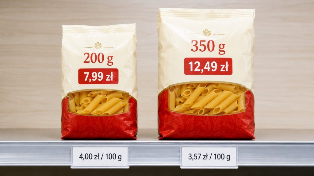Czy bardziej opłaca się 200 g za 7,99 zł czy 350 g za 12,49 zł? Dokładne wyliczenie
