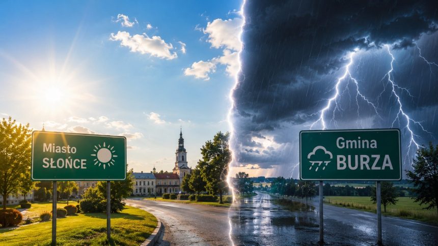 Dlaczego burze omijają miasto, a zalewają sąsiednią gminę? Wyjaśniamy wpływ terenu, wiatru, miejskiej wyspy ciepła i lokalnych stref zbieżności na opady. Zobacz, jak czytać prognozy burzowe. w Polsce.