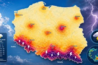 Gdzie w Polsce burze występują najczęściej? Sprawdź mapę regionów, wpływ Karpat i Sudetów oraz rolę miejskiej wyspy ciepła w rozwoju opadów, gradu i wyładowań według danych IMGW-PIB.