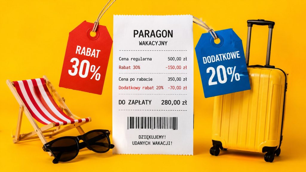Wakacyjny paragon z rabatem 30% i 20% — ile naprawdę wynosi zniżka