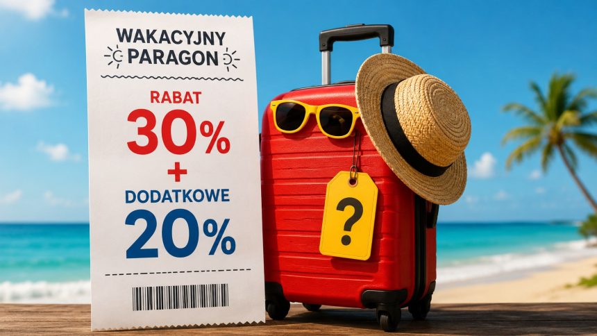 Wakacyjny paragon z rabatem 30% i dodatkowym 20% nie oznacza przeceny o 50%. Sprawdź wzór, cenę końcową, zasady promocji i najniższą cenę z 30 dni przed zakupem.