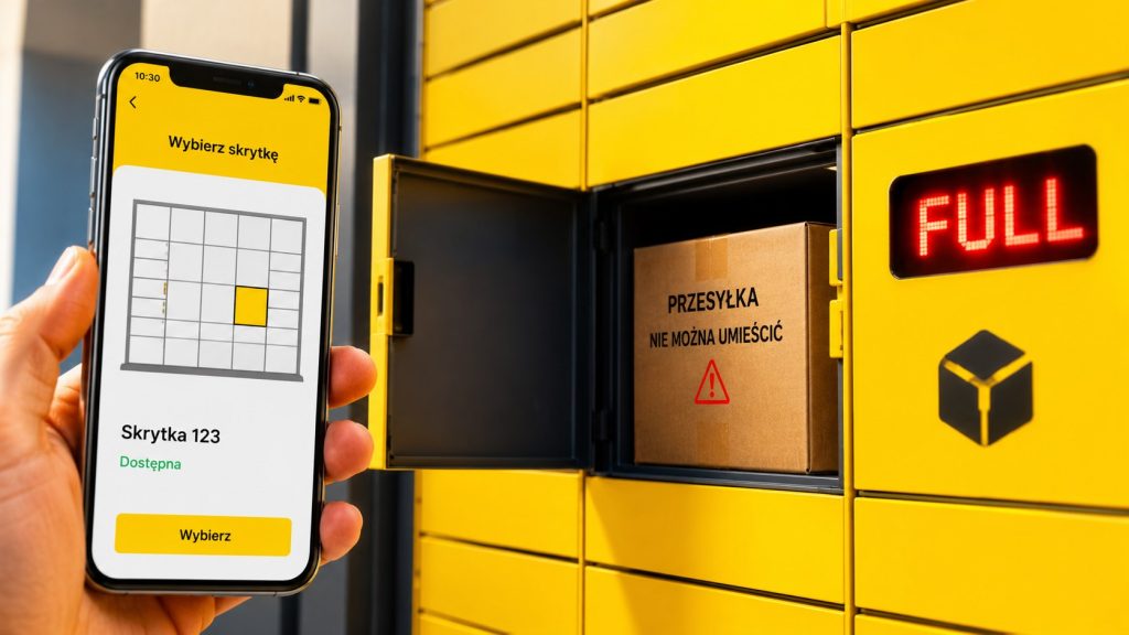 Automat paczkowy jest pełny, choć aplikacja pozwoliła go wybrać. Gdzie trafi przesyłka