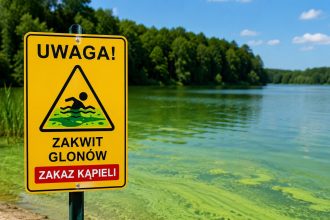 Sinice czy zwykły zakwit glonów? Sprawdź kolor, kożuch, zapach i status kąpieliska. Zobacz, kiedy nie wchodzić do jeziora i jak reagować po kontakcie z wodą.