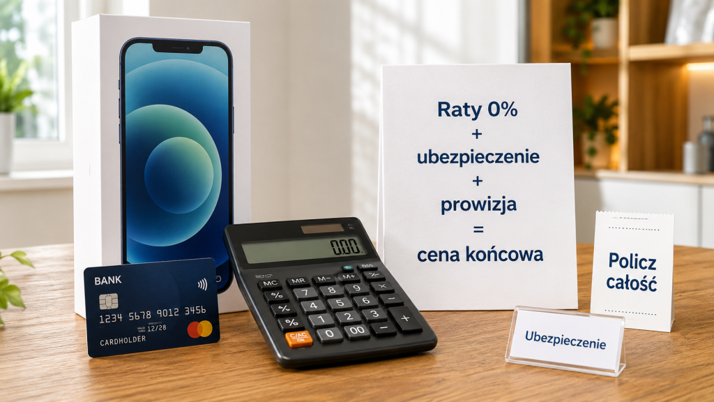 Raty 0% nie zawsze kosztują zero — jak policzyć ubezpieczenie, prowizję i cenę końcową