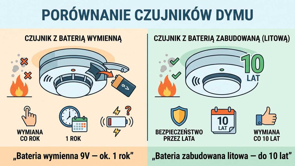 Czujnik z zabudowaną baterią litową — do dekady