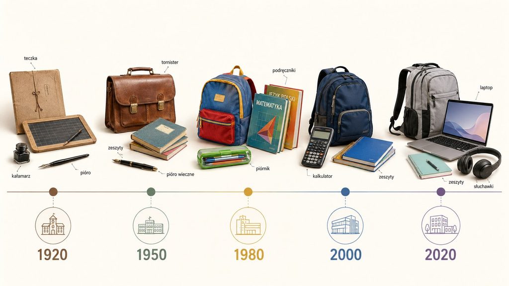 Jak zmieniała się polska wyprawka szkolna przez 100 lat? Od tektury do laptopa