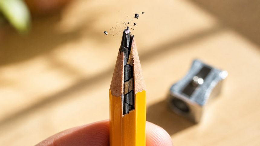Dlaczego kredka łamie się w środku po upadku? Sprawdź, jak pęka grafit, czemu drewno zostaje całe, jak wykryć uszkodzenie i prawidłowo temperować kredkę bez dalszego kruszenia.