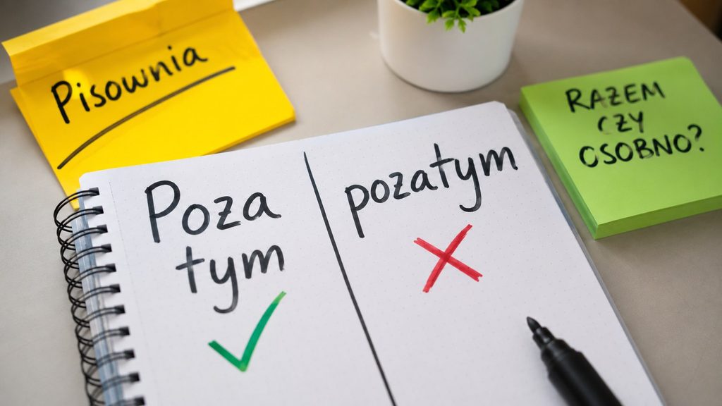 „Poza tym” czy „pozatym”? Prosta zasada, dzięki której już się nie pomylisz