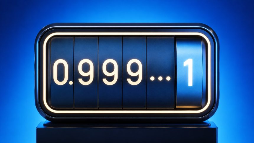 Dlaczego 0,999… = 1, choć wygląda na liczbę mniejszą? Poznaj trzy matematyczne dowody, znaczenie nieskończonego rozwinięcia i błąd z „ostatnią dziewiątką”, który myli wiele osób.