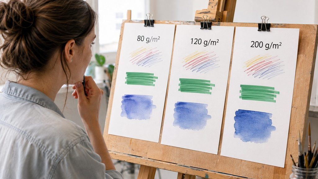Blok 80, 120 czy 200 g/m² — jaki papier wybrać do kredek, markerów i farb