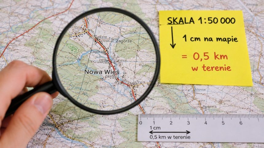 Skala 1:50 000 bez trudnych obliczeń. Sprawdź, ile kilometrów oznacza 1, 2, 5 i 10 cm na mapie oraz poznaj prosty wzór i przykłady.