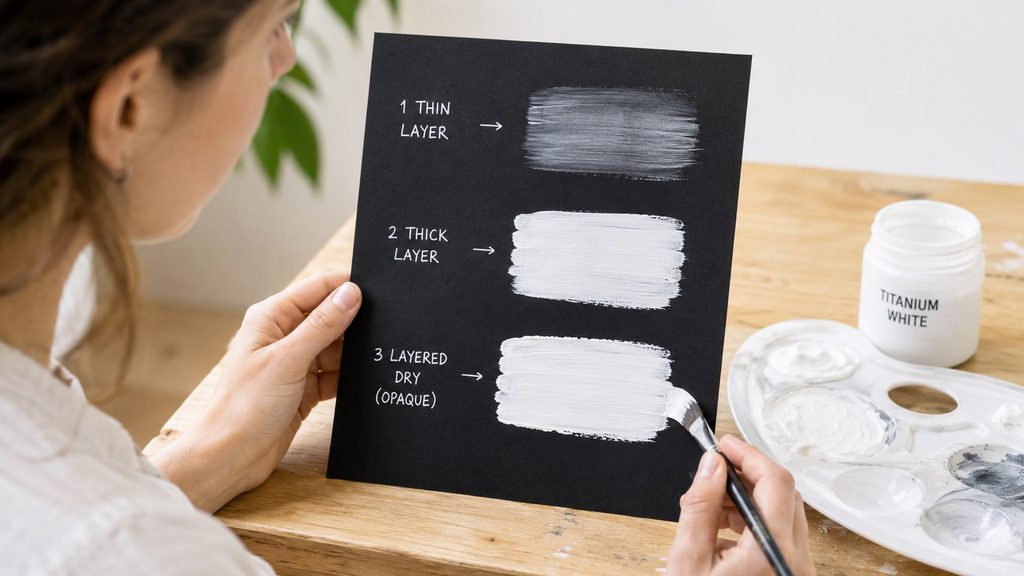 Dlaczego biała farba słabo kryje czarny papier? Pigment działa inaczej, niż podpowiada intuicja