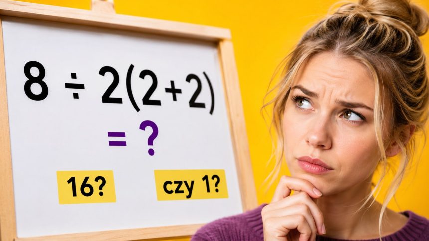Ile wynosi 8 ÷ 2(2 + 2): 16 czy 1? Wyjaśniamy kolejność działań, reguły PEMDAS i BODMAS oraz pokazujemy krok po kroku, skąd bierze się poprawny wynik i dlaczego internet nadal się spiera.
