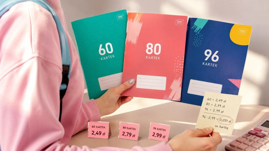 Zeszyt 60, 80 czy 96 kartek nie zawsze opłaca się tak samo. Sprawdzamy aktualne ceny, koszt 100 stron, wagę, gramaturę papieru i pułapki promocji szkolnych.