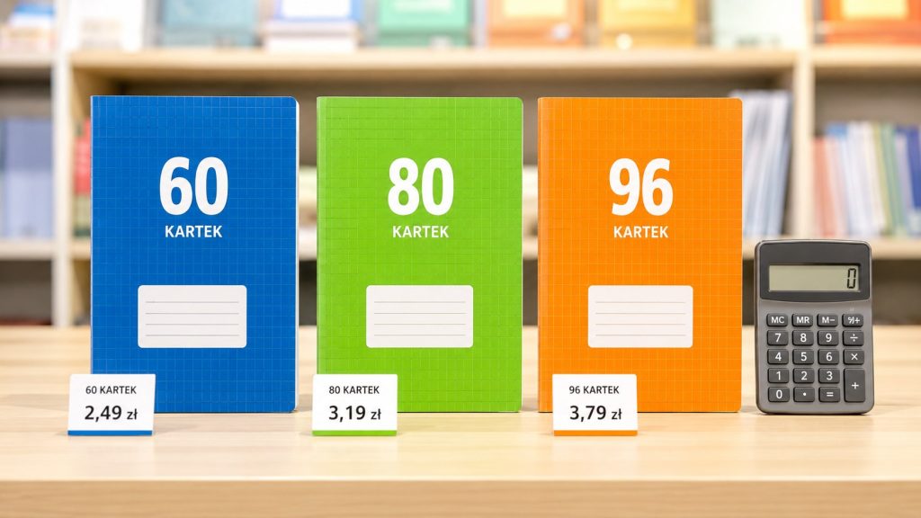 Zeszyt 60, 80 czy 96 kartek — który naprawdę jest najtańszy? Cena za 100 stron