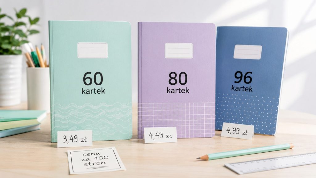 Zeszyt 60, 80 czy 96 kartek — który naprawdę jest najtańszy? Cena za 100 stron