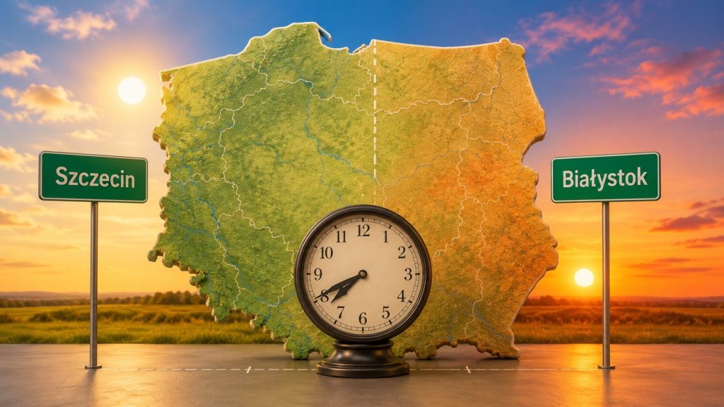 Dlaczego w Szczecinie słońce zachodzi później niż w Białymstoku? Różnica sięga 35 minut
