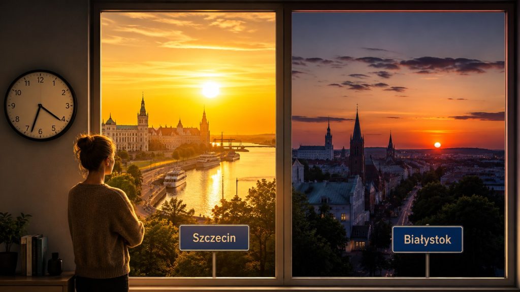 Dlaczego w Szczecinie słońce zachodzi później niż w Białymstoku? Różnica sięga 35 minut