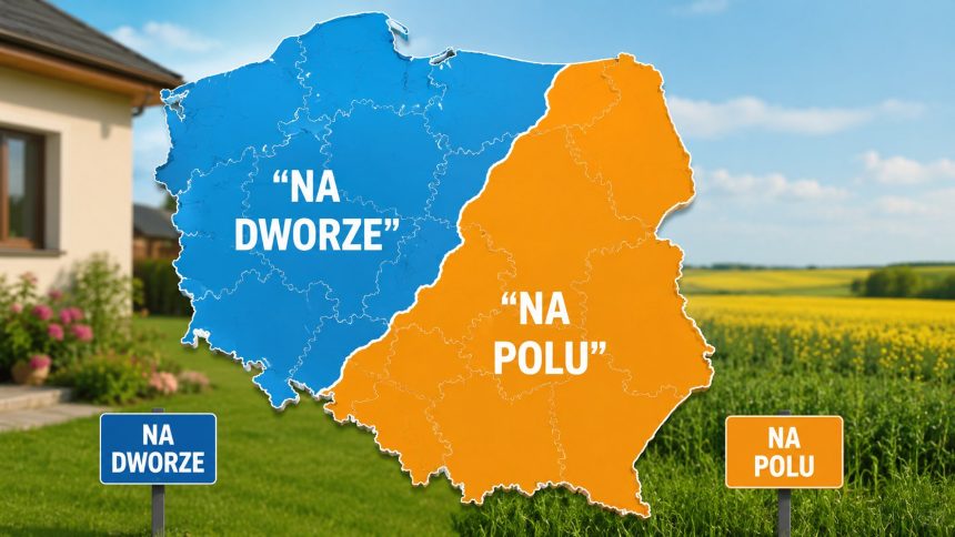 Na dworze czy na polu? Mapa pokazuje językowy podział Polski. Sprawdź, gdzie mówi się „na pole”, gdzie „na dwór”, skąd biorą się regionalizmy i którą formę uznają słowniki oraz językoznawcy.