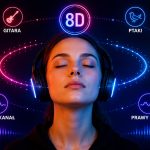 Muzyka 8D w słuchawkach tworzy iluzję dźwięku krążącego wokół głowy. Wyjaśniam, jak działają panoramowanie, pogłos, binaural audio i HRTF oraz czym 8D różni się od Dolby Atmos i Spatial Audio.