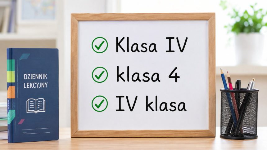 Klasa IV, klasa 4 czy IV klasa? Sprawdź jaki zapis jest poprawny w dokumentach szkolnych, świadectwach, planach lekcji i pismach oraz kiedy używać cyfr rzymskich, a kiedy arabskich. Poznaj te zasady.