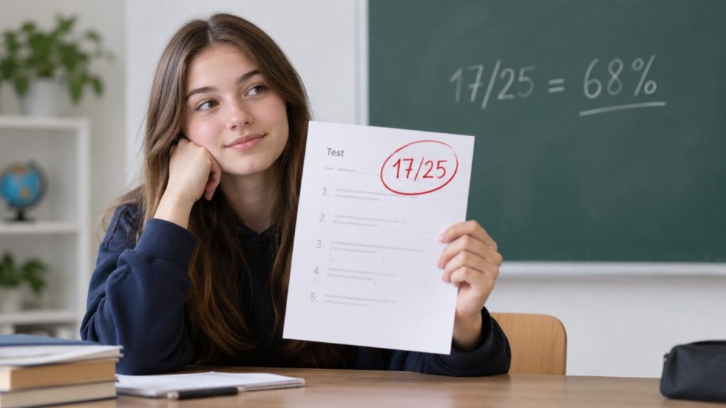 Jaka to ocena za 17 z 25 punktów? Wynik to 68%, ale sama liczba nie wystarcza