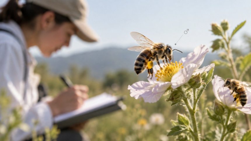Pszczoły zapylające zaskoczyły naukowców: samce Macropis omeiensis omijają kwiaty olejowe i skutecznie zapylają nektarodajne Lysimachia. Badanie wyjaśnia podział ról, izolację pyłków i koegzystencję.