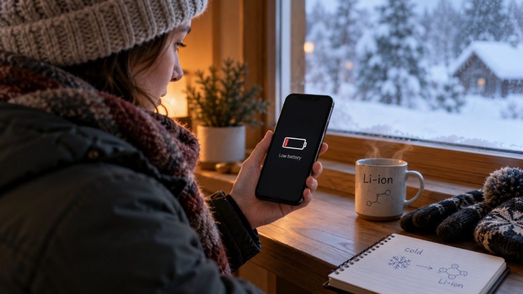 Dlaczego telefon rozładowuje się szybciej zimą i co mróz robi z baterią litowo-jonową?