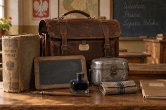 Co polscy uczniowie nosili w tornistrach 100 lat temu? Sprawdzamy tabliczki, rysiki, piórniki, książki i dawne tornistry oraz wyjaśniamy, co naprawdę obciążało szkolny bagaż około 1926 roku.