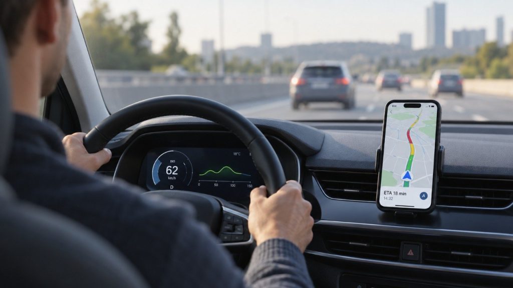 Jak Google Maps liczy czas przyjazdu, gdy samochód stale zmienia prędkość