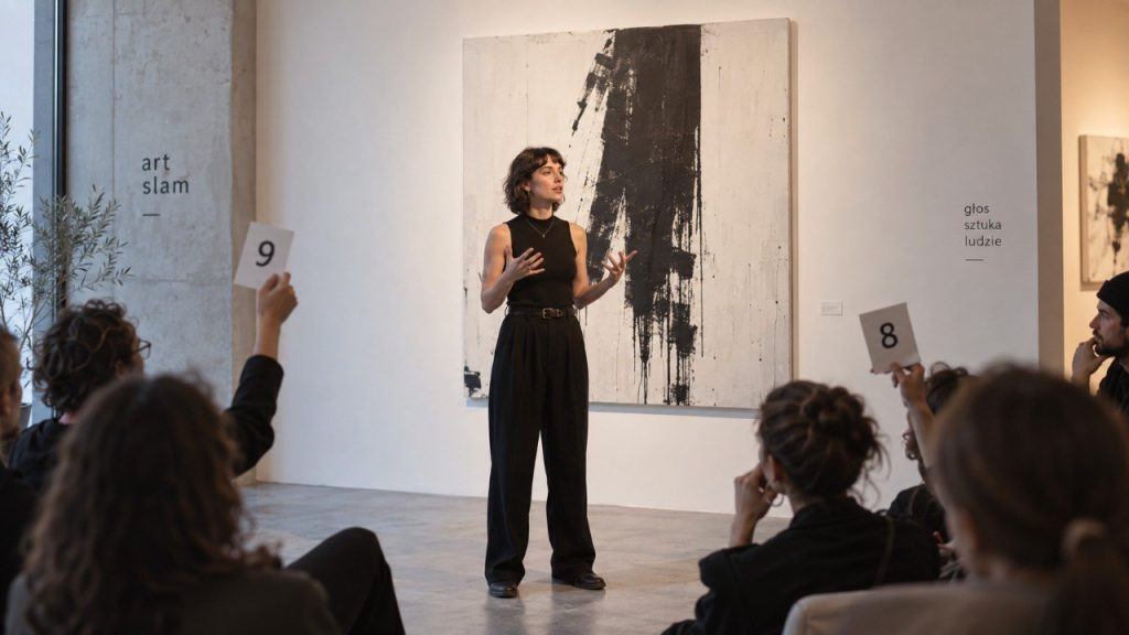 Co to jest art slam i dlaczego artysta musi przekonać publiczność także własną opowieścią