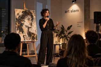Art slam łączy sztukę tworzoną na żywo, presję czasu, publiczność i głosowanie. Wyjaśniamy, jak działa ten format oraz kiedy opowieść artysty może wpłynąć na odbiór pracy i wybór widzów. w praktyce.