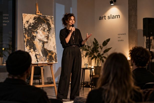 Art slam łączy sztukę tworzoną na żywo, presję czasu, publiczność i głosowanie. Wyjaśniamy, jak działa ten format oraz kiedy opowieść artysty może wpłynąć na odbiór pracy i wybór widzów. w praktyce.