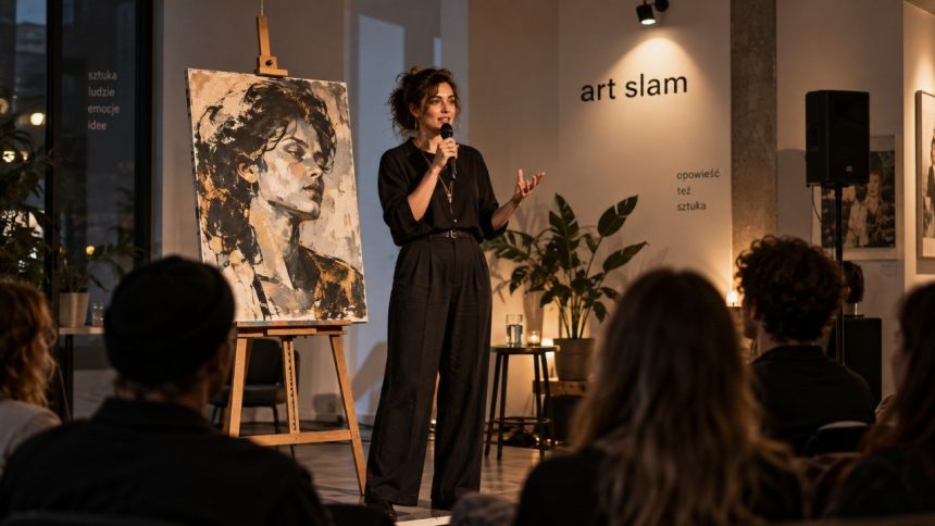 Art slam łączy sztukę tworzoną na żywo, presję czasu, publiczność i głosowanie. Wyjaśniamy, jak działa ten format oraz kiedy opowieść artysty może wpłynąć na odbiór pracy i wybór widzów. w praktyce.